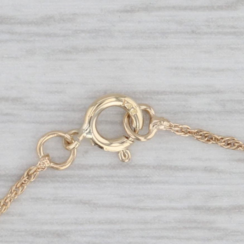 Diamond Plumeria Flower Pendant Necklace 14k Yellow Gold Rope Chain 17.25"