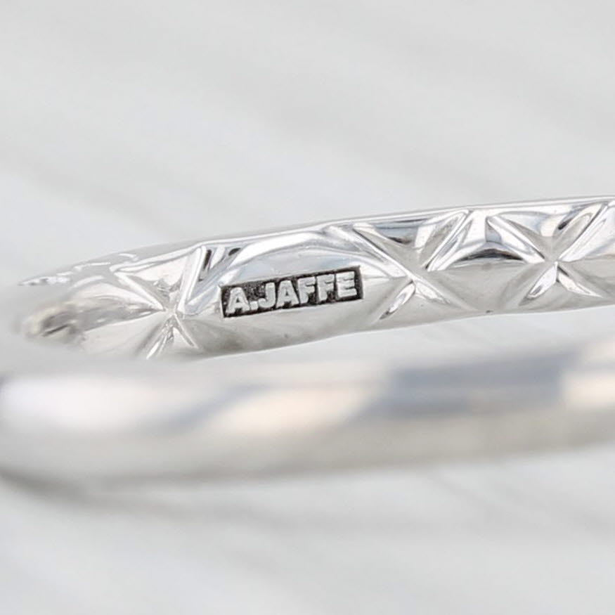 Light Gray New A Jaffe Diamond Semi Mount Engagement Ring 18k White Gold Size 6
