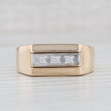 Light Gray 0.10ctw Diamond 3-Stone Ring 14k Yellow Gold Size 12.25 Men's