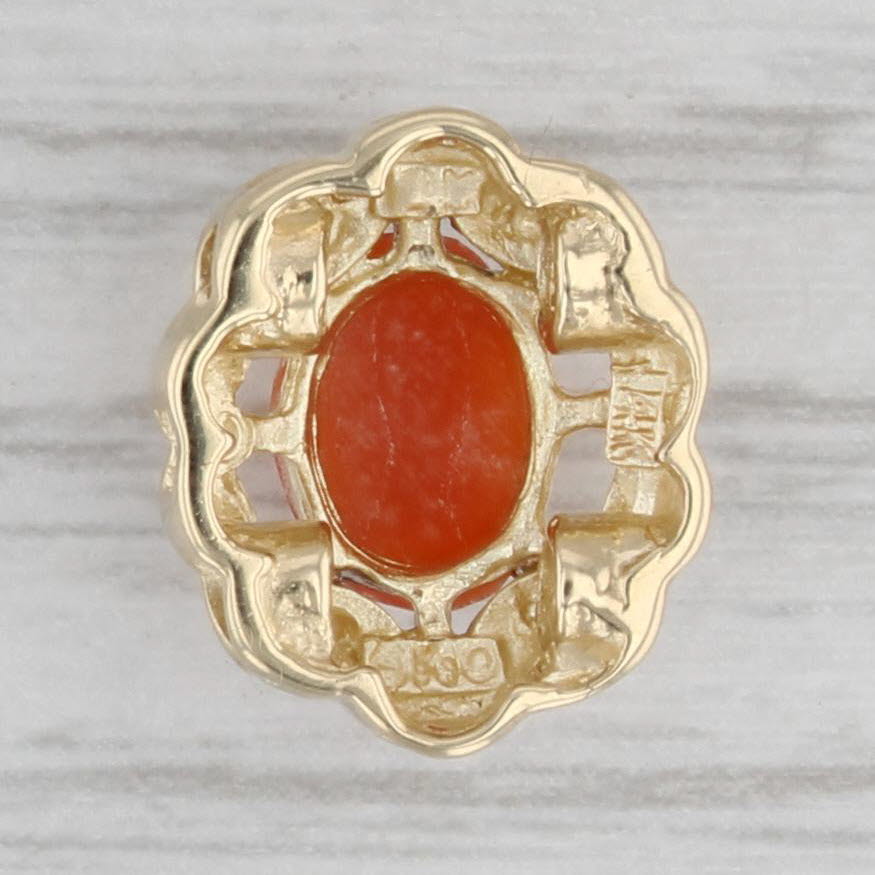 Gray Vintage Carved Shell Cameo Slide Bracelet Charm 14k Yellow Gold OMG