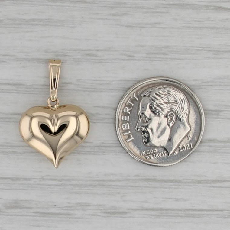 Puffy Heart Pendant 14k Yellow Gold Charm