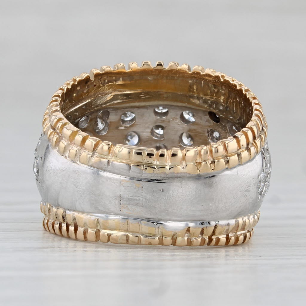 Gray 2.50ctw Pave Diamond Ring 14k White Yellow Gold Size 8.5 Cocktail