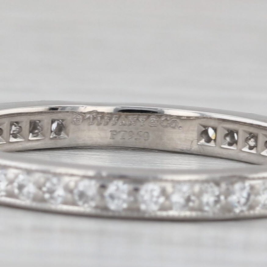 Tiffany Legacy 0.62ctw Diamond Eternity Wedding Band Platinum Ring Box