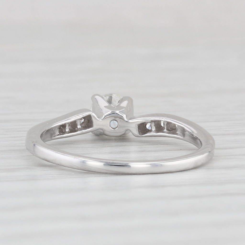 Light Gray 0.33ctw Round Diamond Engagement Ring 14k White Gold Size 5.5