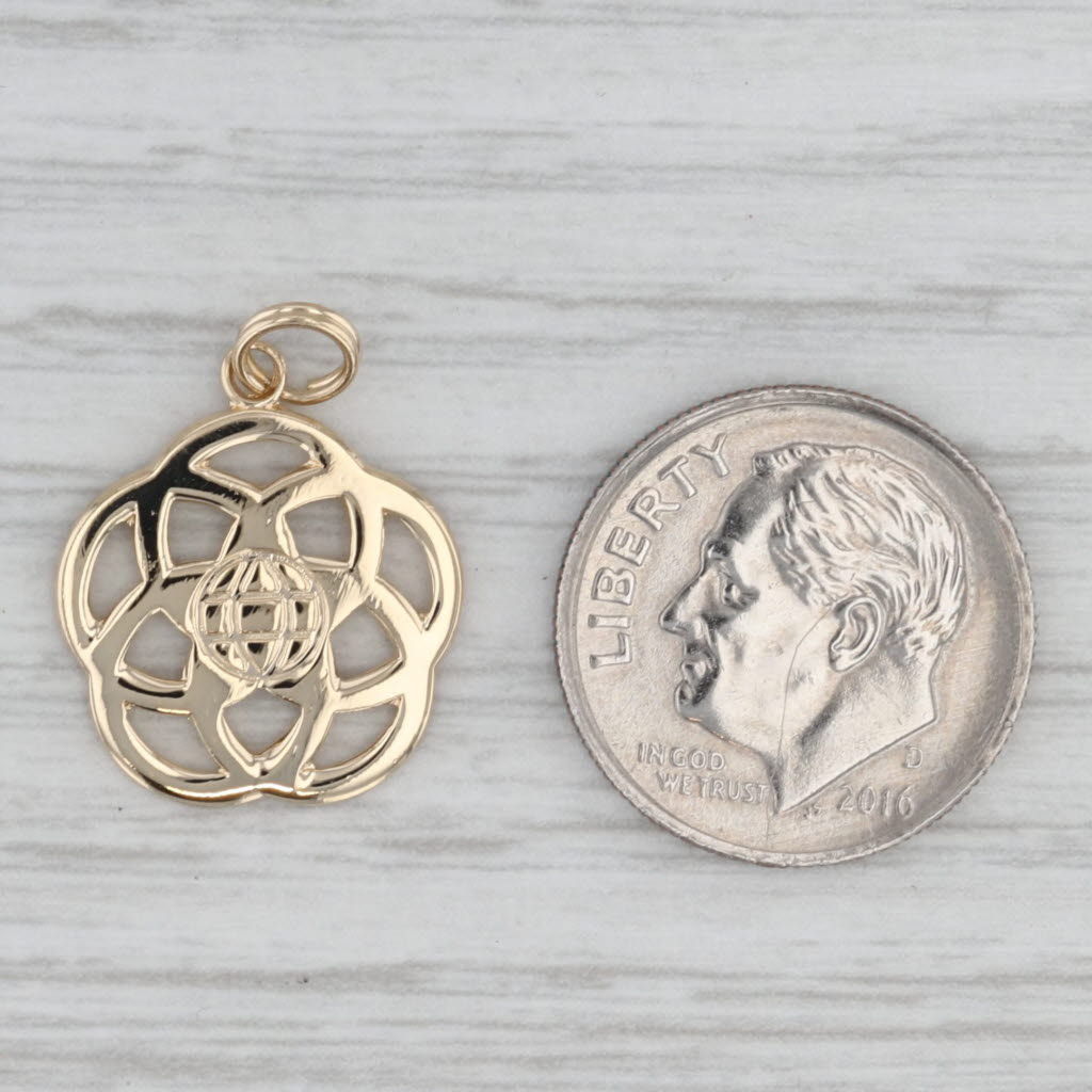 Celtic Knot Globe Pendant 14k Yellow Gold Charm Disney Epcot Centurion Souvenor