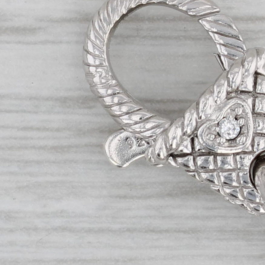Gray 0.47ctw Cubic Zirconia Lock Charm Bracelet Sterling Silver Judith Ripka 7.25"