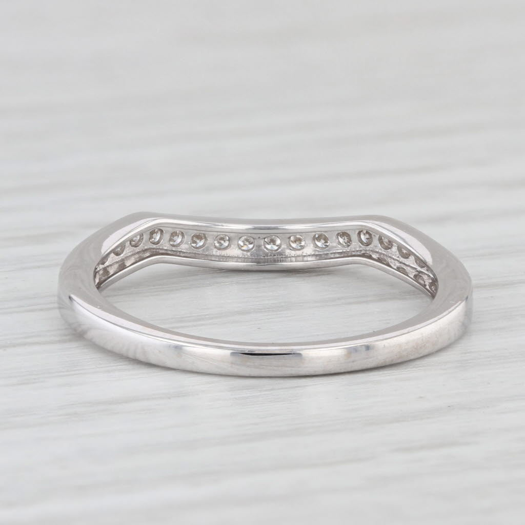 Light Gray 0.25ctw Contoured Diamond Wedding Band Stackable Anniversary Size 7 Ring