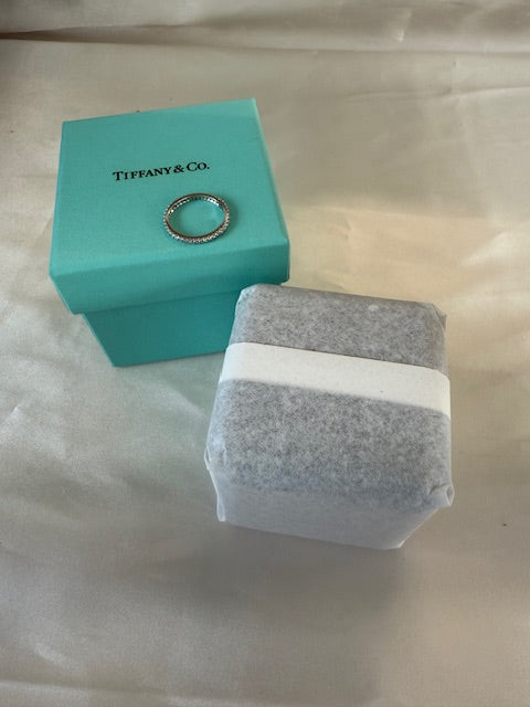Light Slate Gray Tiffany Soleste 0.33ctw Diamond Eternity Band 950 Platinum Wedding Ring Box
