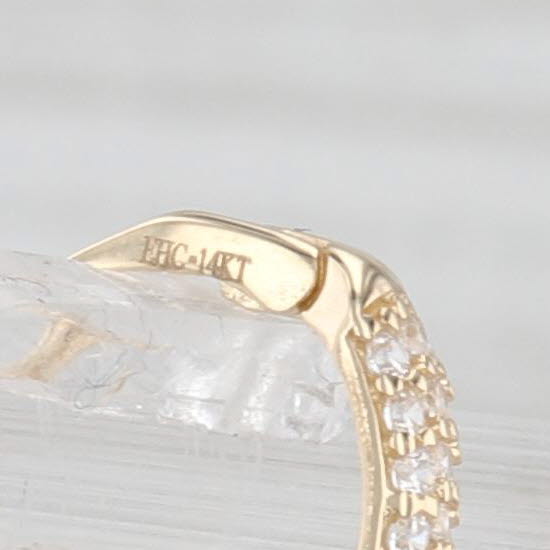 Light Gray New 0.24ctw Cubic Zirconias Oval Hoop Earrings 14k Yellow Gold Snap Top Hoops