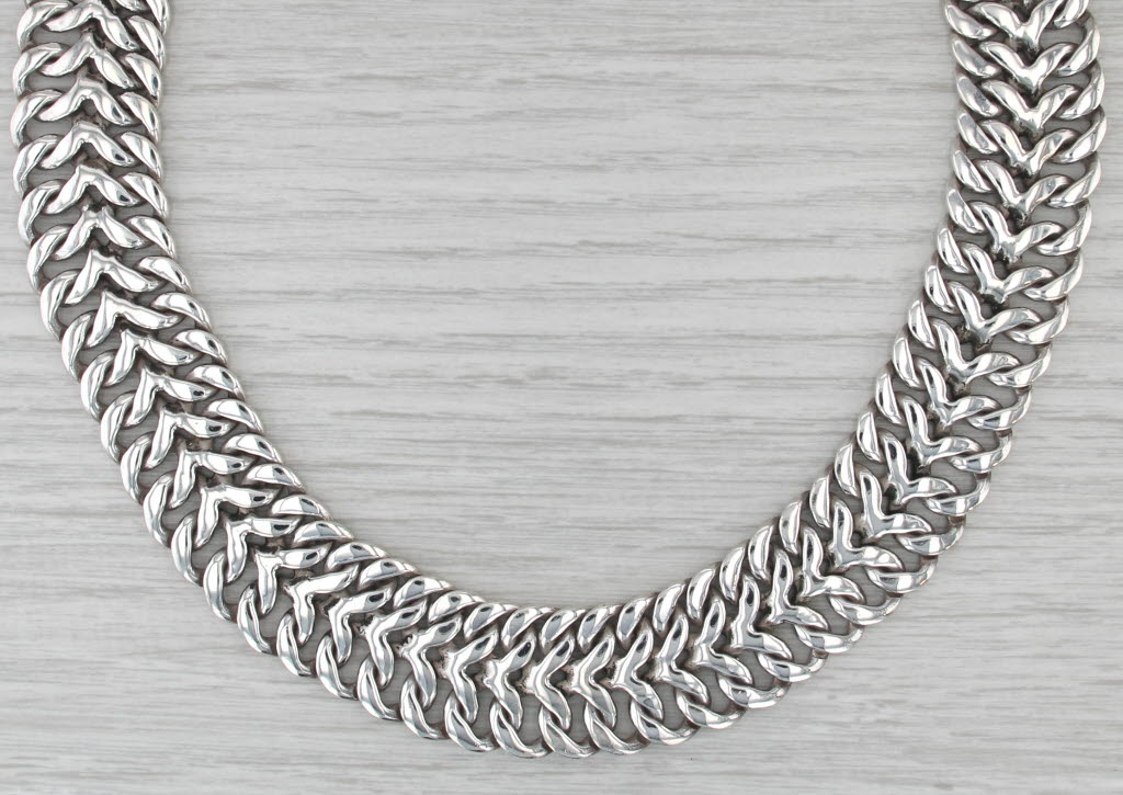 Vintage Espinoza Double Armor Link Chain Sterling Silver 18.5