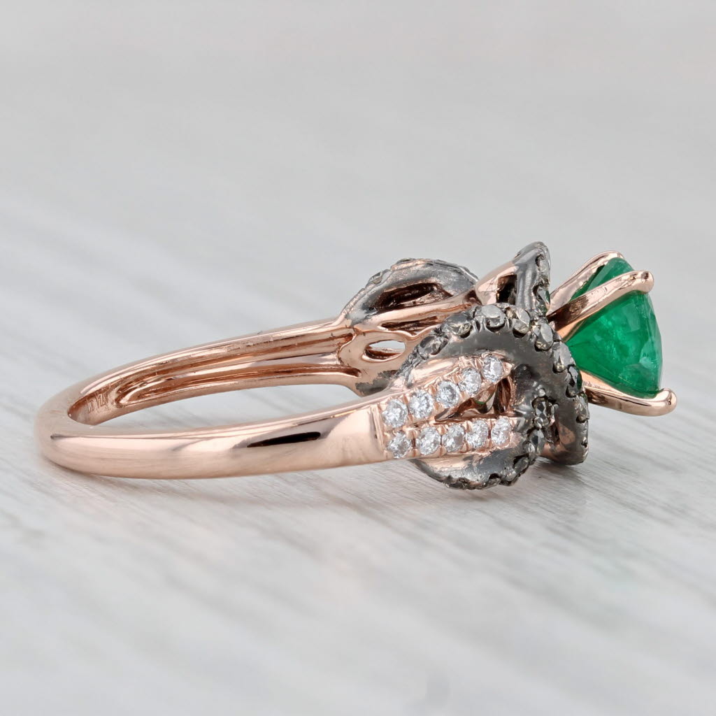 Light Gray Le Vian Emerald Diamond Ring 14k Rose Gold Size 7 Engagement