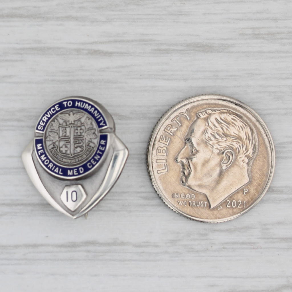 Gray Memorial Med Center 10 Years Medical Service Hospital Pin Sterling Silver
