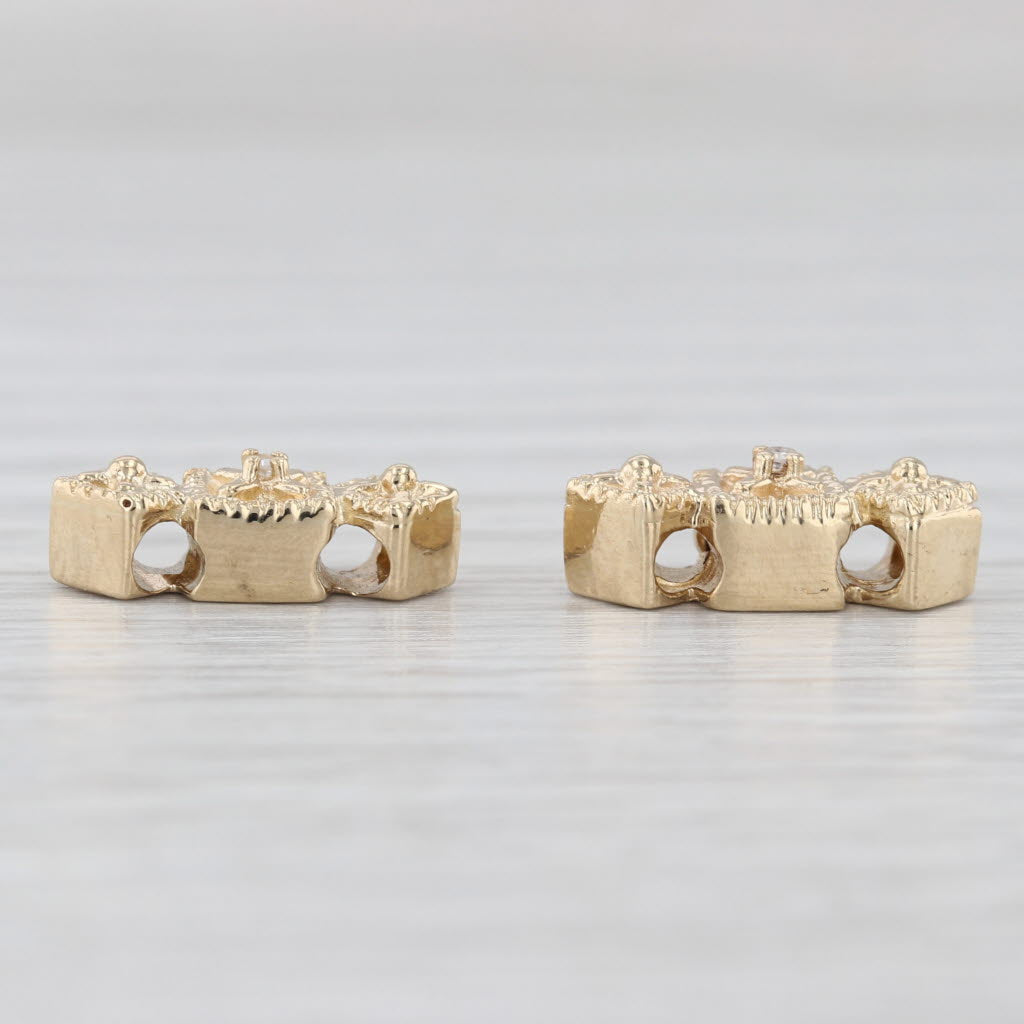 Light Gray Vintage Diamond Slide Bracelet 2 Spacer Charms 10k Yellow Gold Richard Klein