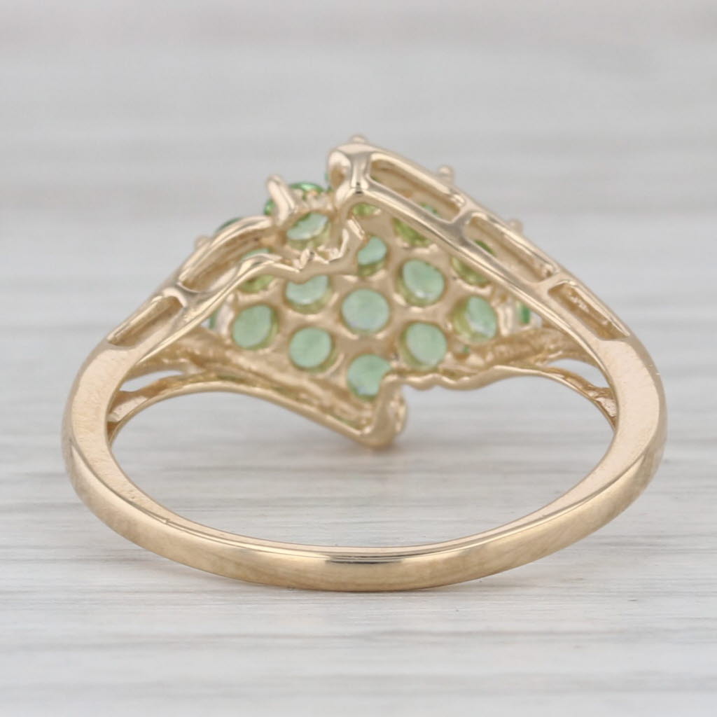1.10ctw Mint Green Garnet Cluster Ring 14k Yellow Gold Size 8.25