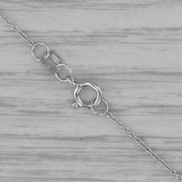 New 1.45ctw Aquamarine Diamond Halo Pendant Necklace 14k White Gold 18"