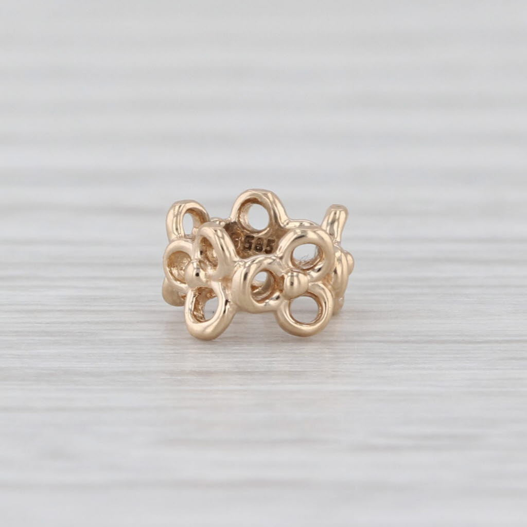 Authentic Pandora Trinity Spacer Charm 750451 14k Gold Retired Bead Flower