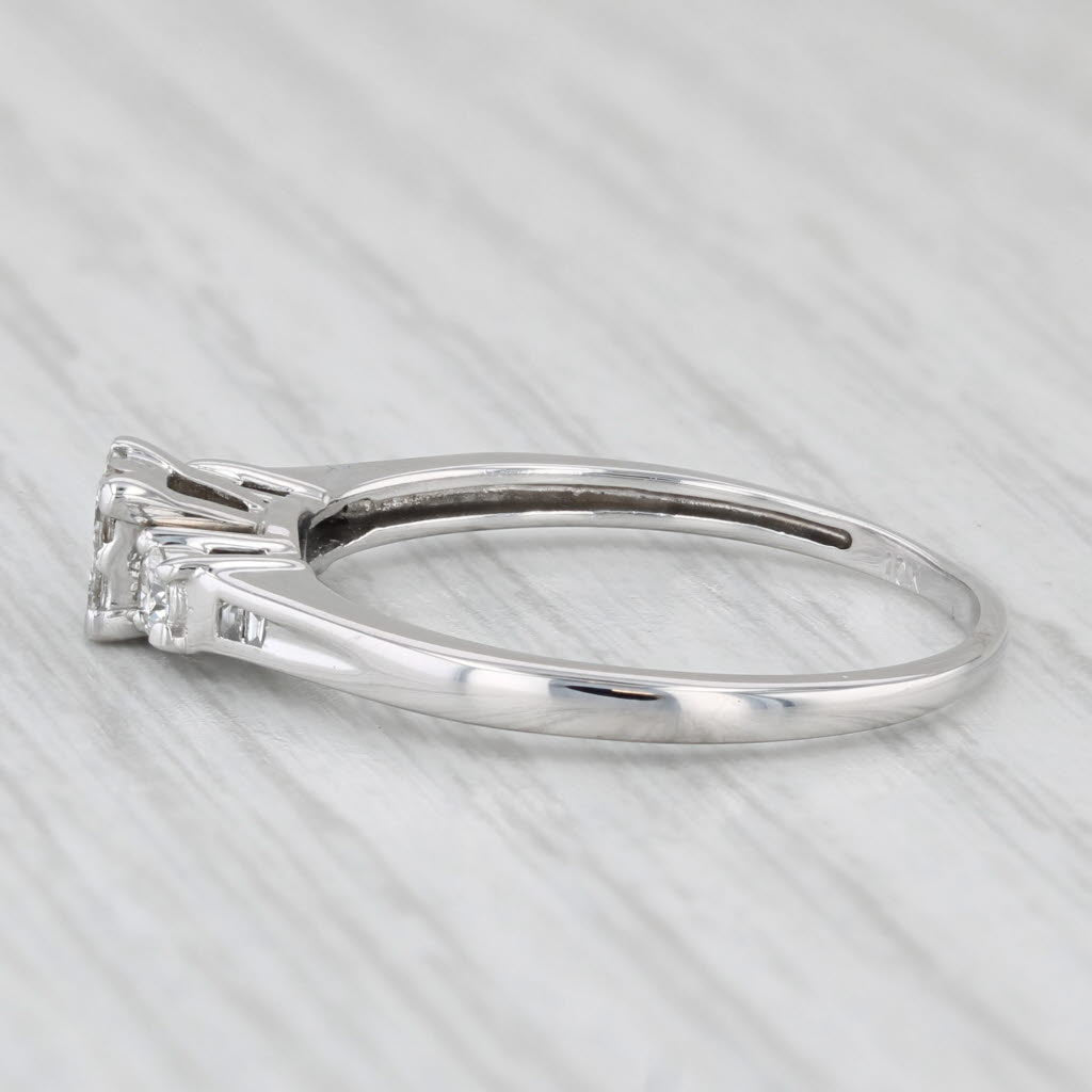 Light Gray 0.30ctw Princess Diamond Engagement Ring 10k White Gold Size 8.5