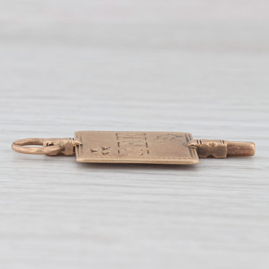 Light Gray Phi Beta Kappa Key Fob Pendant 14k Gold Vintage Not Engraved