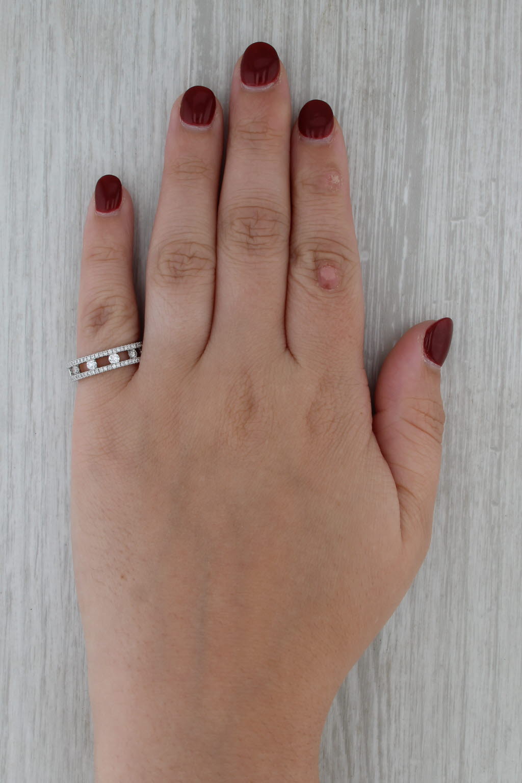 Krypell 0.63ctw Diamond Wedding Anniversary Band 18k White Gold Size 5.5 Ring