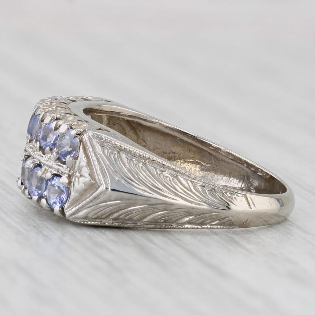 Light Gray Vintage 0.70ctw Tanzanite Ring 14k White Gold Size 6