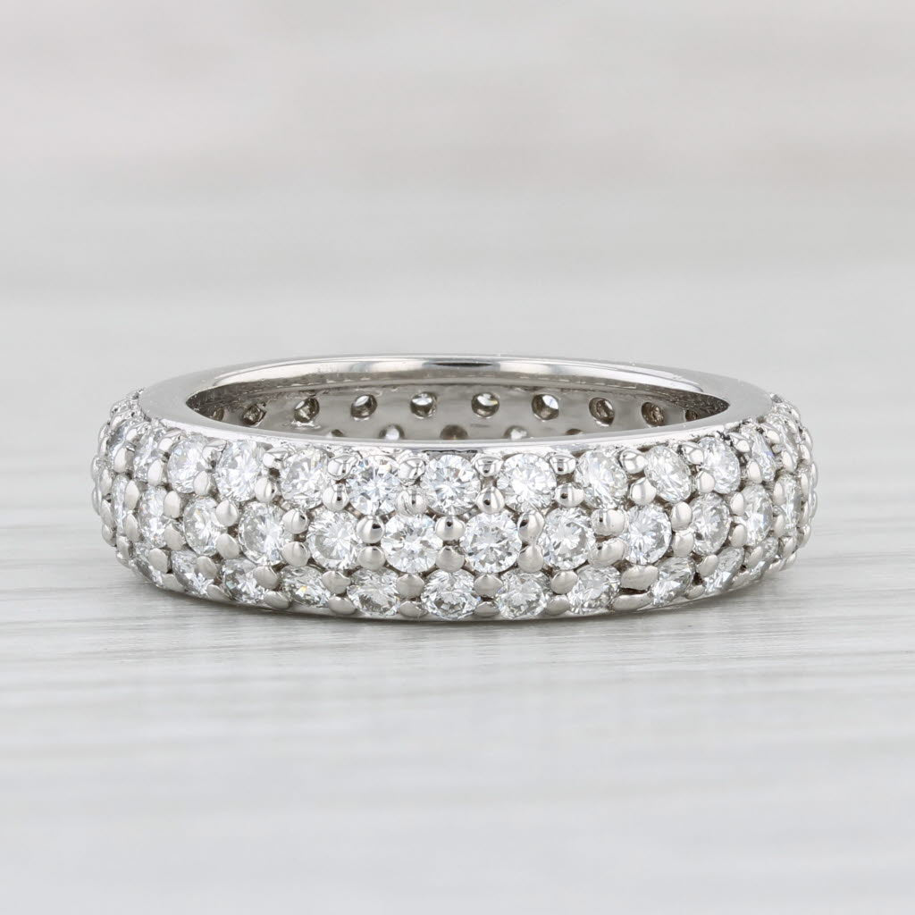 Light Gray 2.50ctw Pave Diamond Eternity Wedding Band Platinum Ring Anniversary Stackable