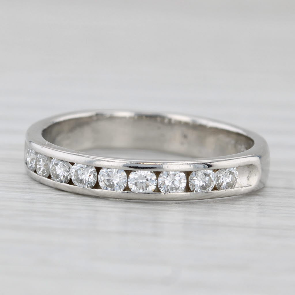 Light Gray 0.41ctw Diamond Wedding Band 950 Platinum Size 7.5-7.75 Stackable Ring