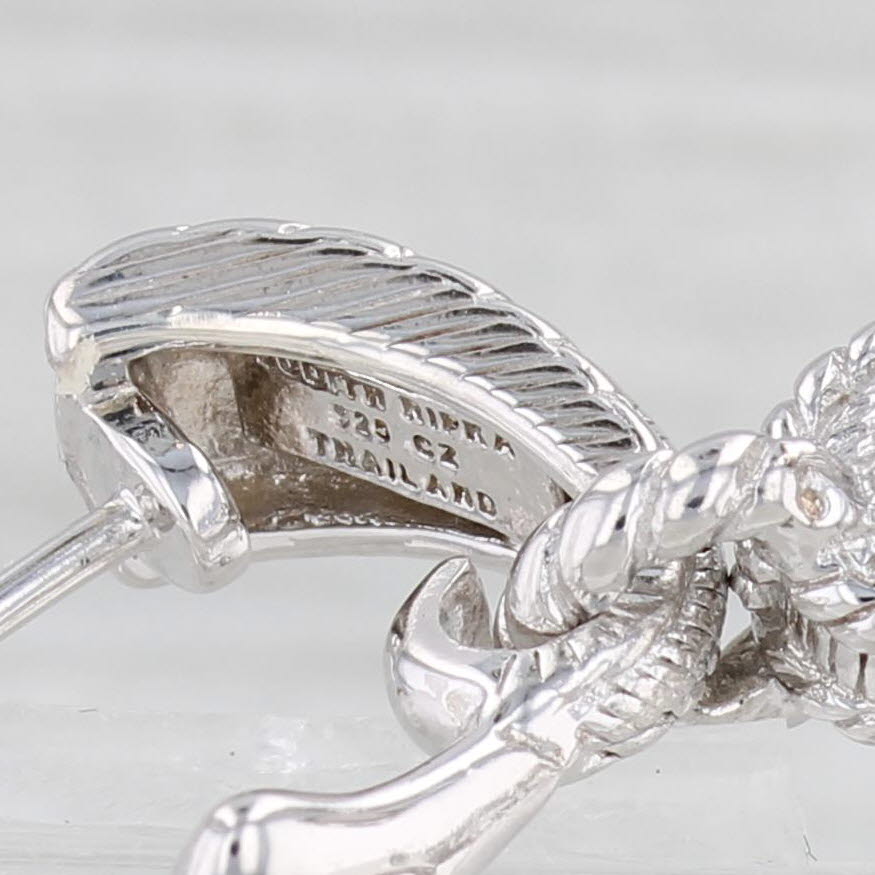 Light Gray Judith Ripka 0.36ctw Cubic Zirconia Dangle Wreath Earrings Sterling Silver