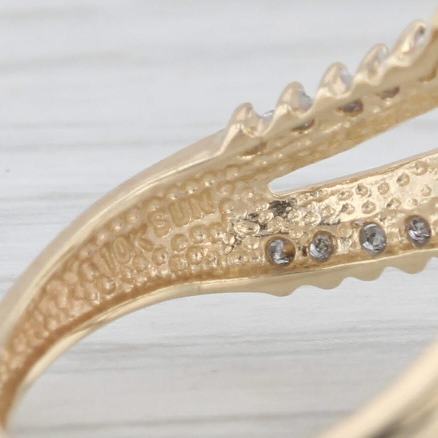 Light Gray 0.26ctw Diamond Cluster Teardrop Ring 10k Yellow Gold Size 6.25