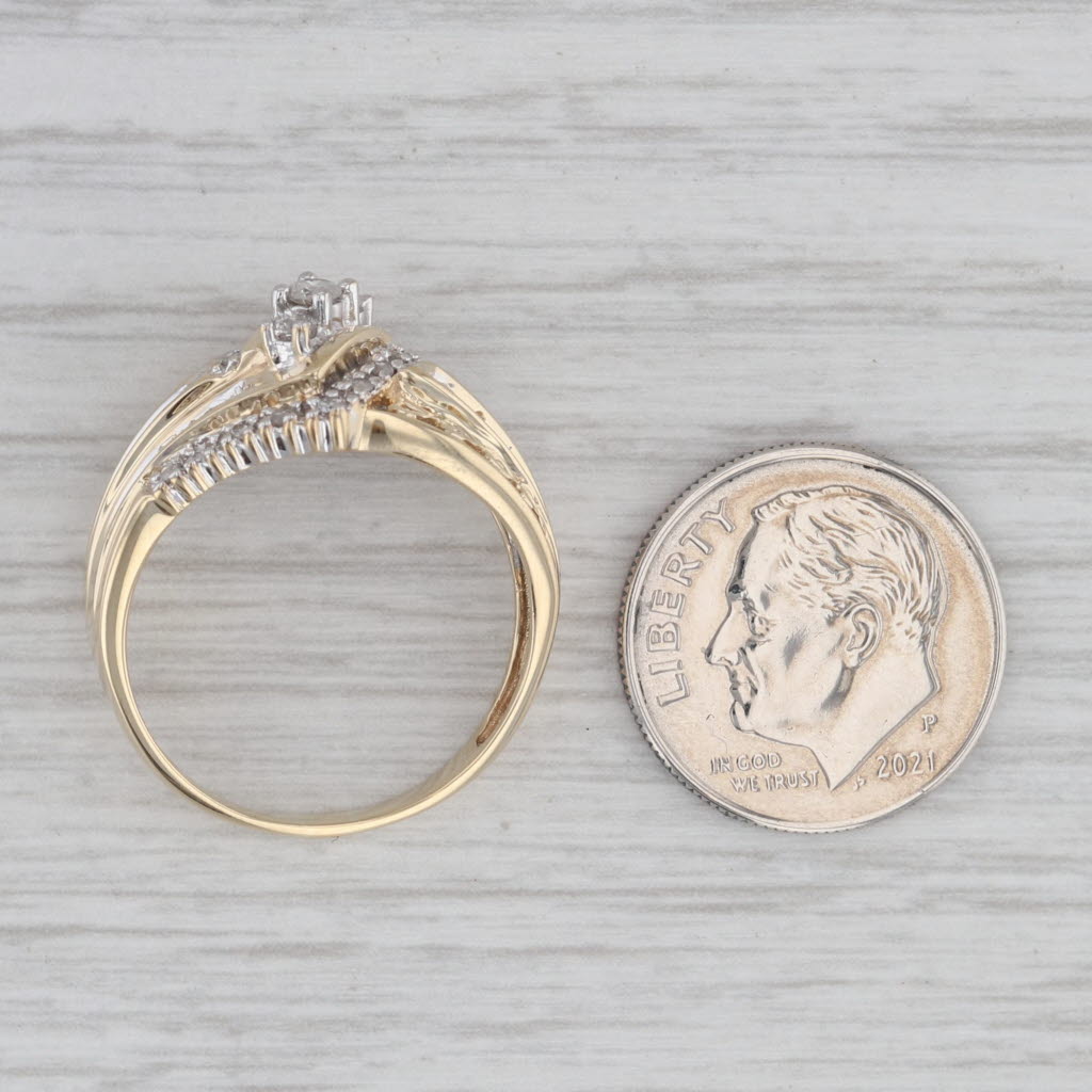 Gray 0.25ctw Diamond 3-Stone Ring 10k Yellow Gold Size 8.25 Engagement