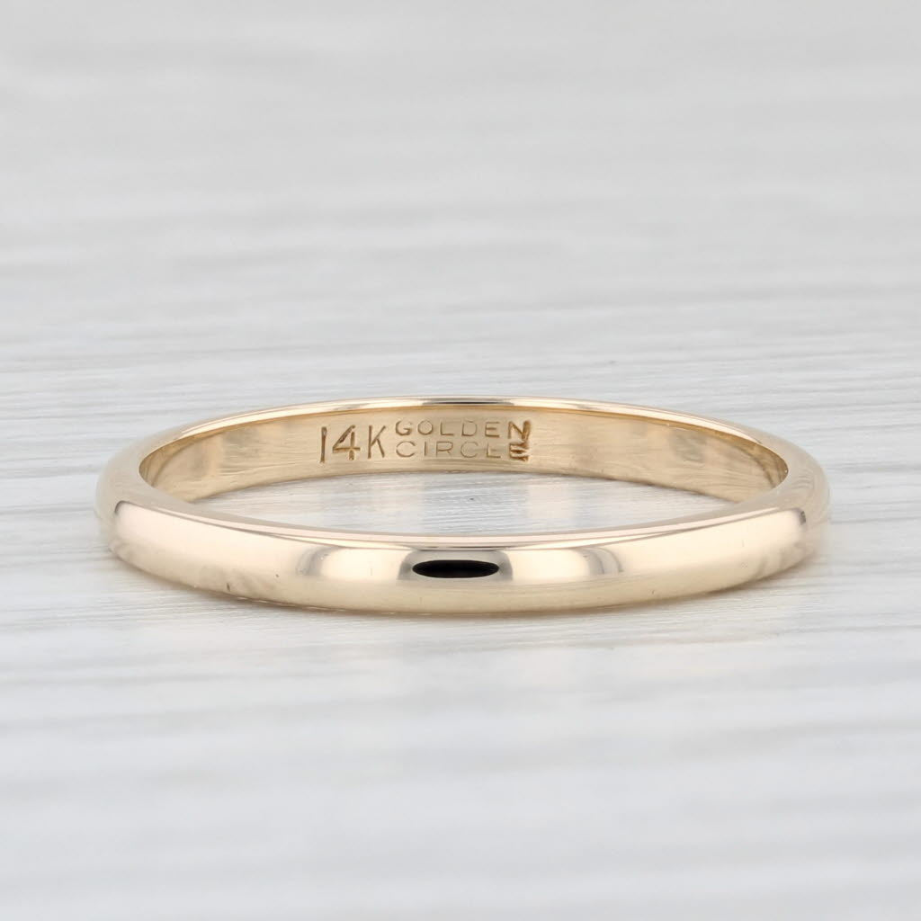Light Gray Classic Yellow Gold Wedding Band 14k Size 7 Ring Stackable