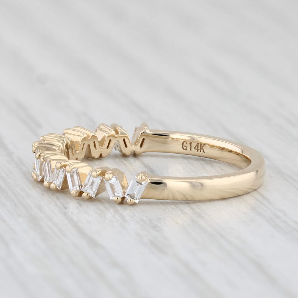 Light Gray New 0.41ctw Stackable Diamond Ring 14k Yellow Gold Size 6.75 Wedding Band