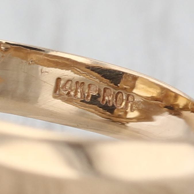 Black Onyx Yellow Citrine Diamond Ring 14k Yellow Gold Size 8-8.25