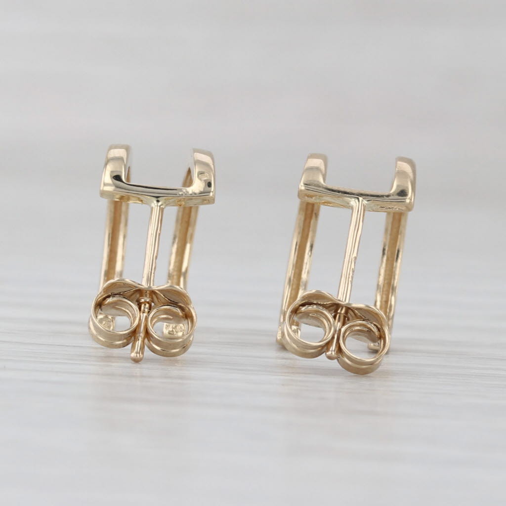 Small Round Double Hoop Earrings 14k Yellow Gold Pierced Hoops