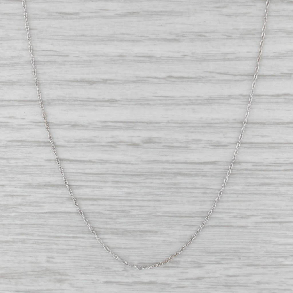 19.5" 1mm Fine Rope Chain Necklace 14k White Gold