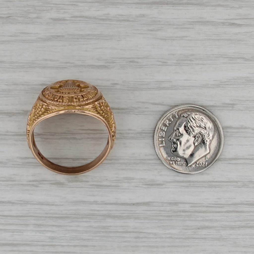 Vintage Army US Paratroopers Signet Ring 10k Yellow Gold Size 8.5
