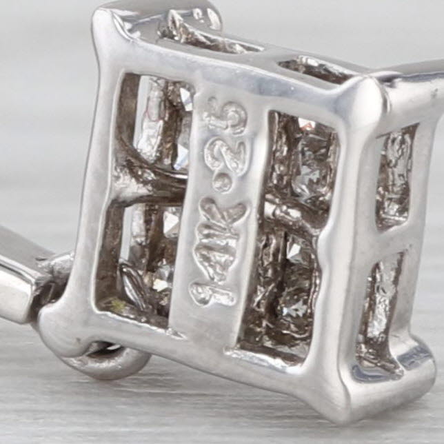 0.25ctw Diamond Journey Pendant Necklace 14k White Gold 17" Curb Chain