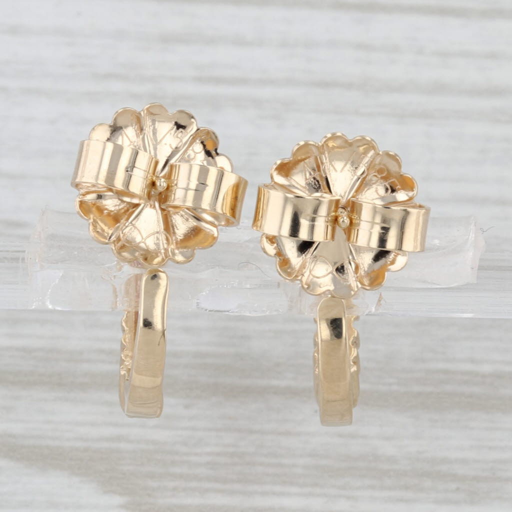 0.57ctw Ruby Diamond Hoop Earrings 14k Yellow Gold Small Hoops