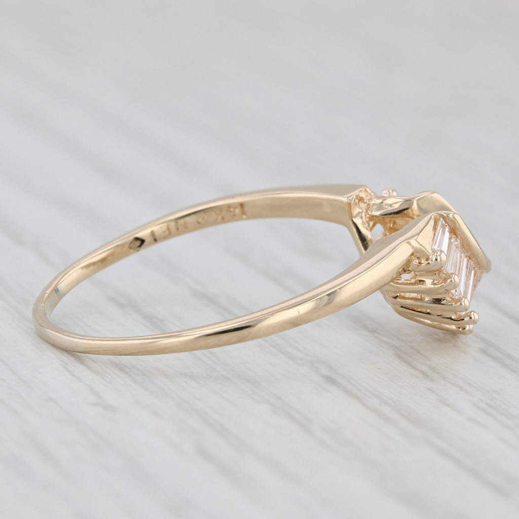 Light Gray 0.43ctw Diamond Baguette Ring Guard Enhancer 14k Yellow Gold Sz 10.25 Wedding