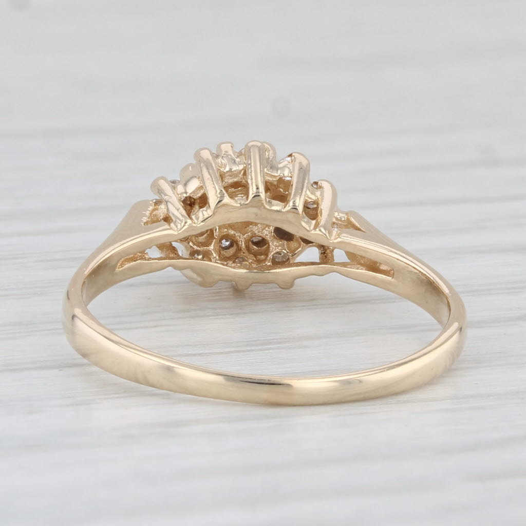 Light Gray 0.23ctw Diamond Cluster Engagement Ring 14k Yellow Gold Size 7.25