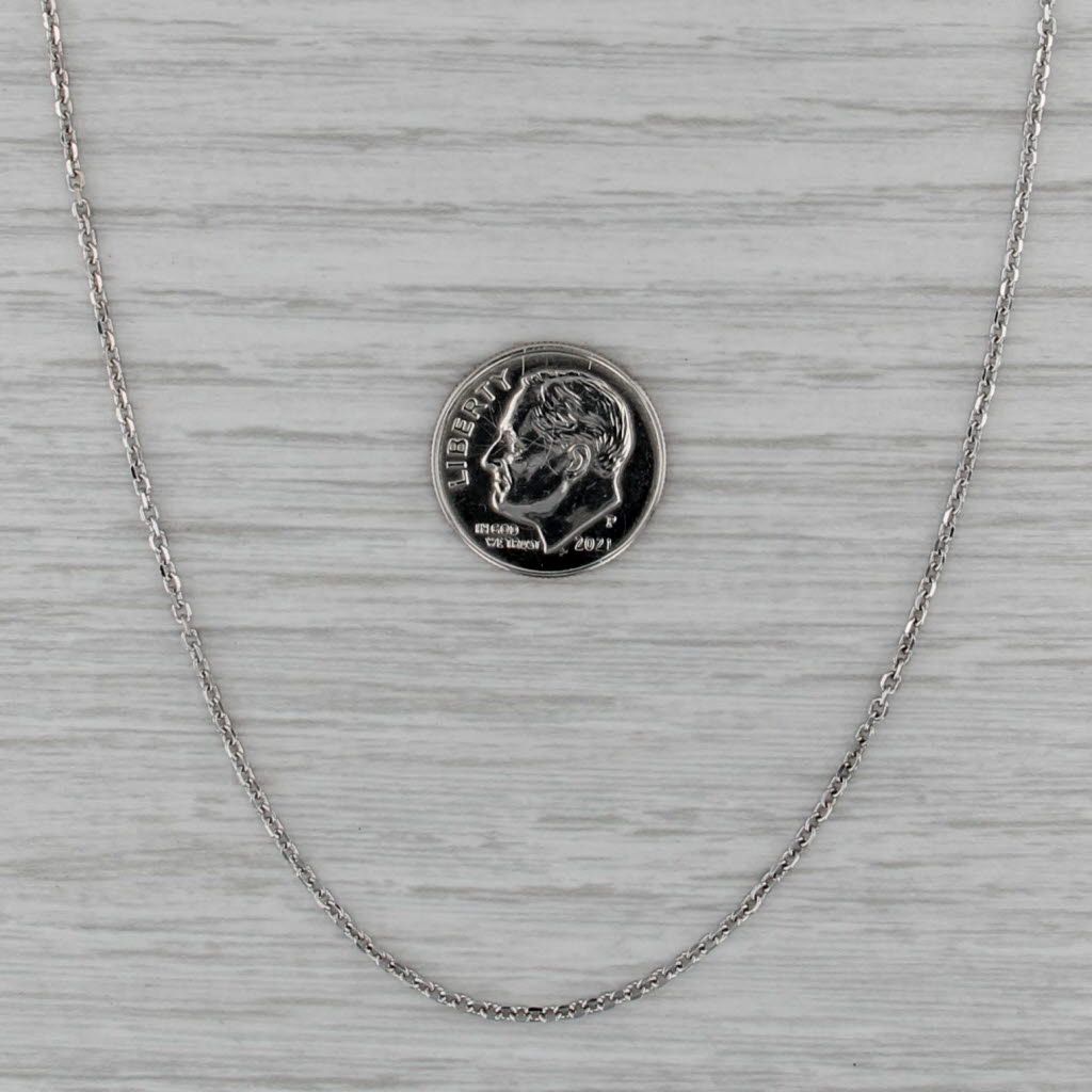 18" 1mm Cable Chain Necklace 14k White Gold