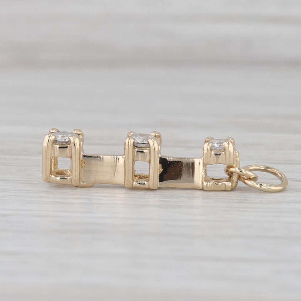 0.21ctw Diamond 3-Stone Journey Pendant 14k Yellow Gold