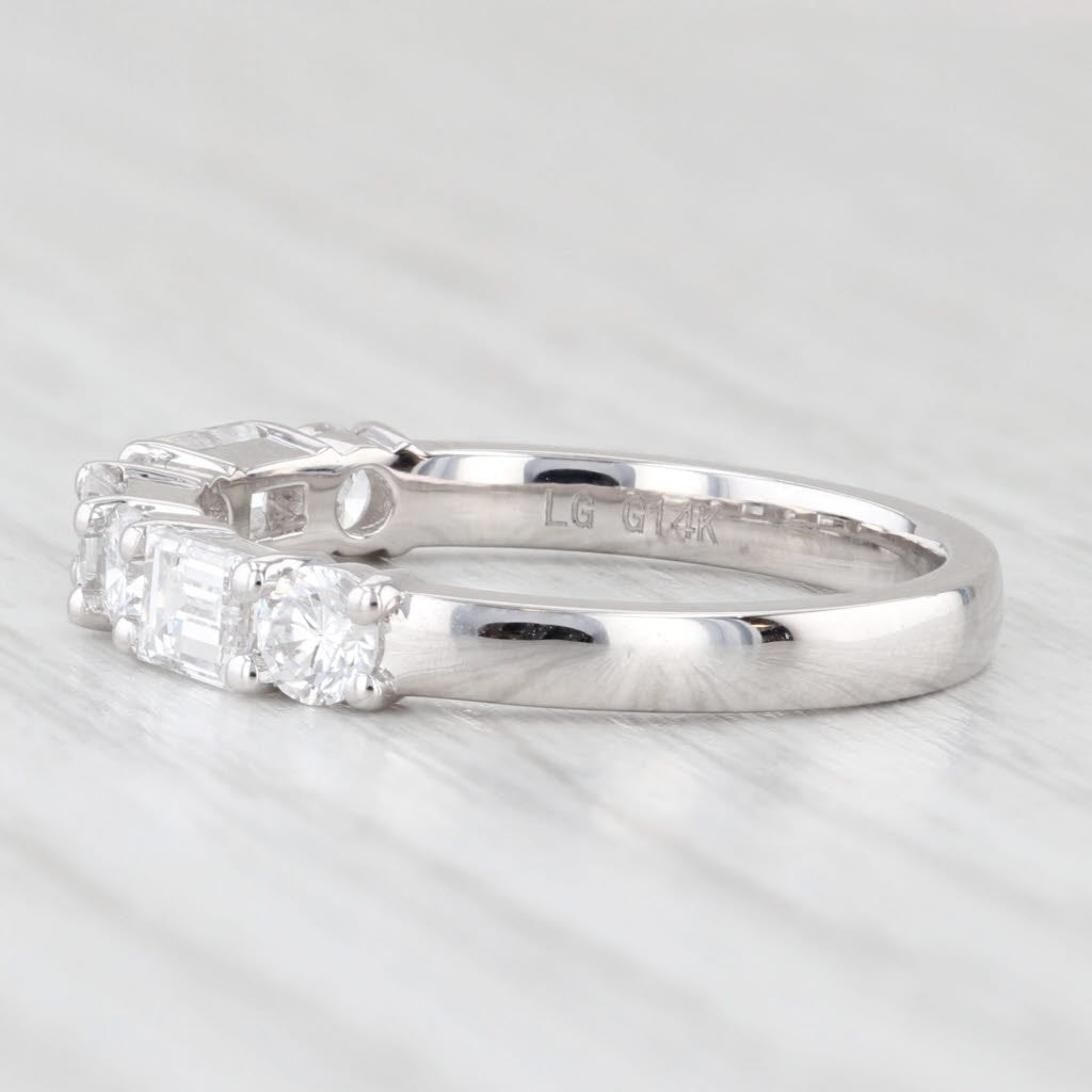 Light Gray New 1.14ctw Lab Grown Diamond Wedding Band 14k White Gold S 6.25 Stackable Ring