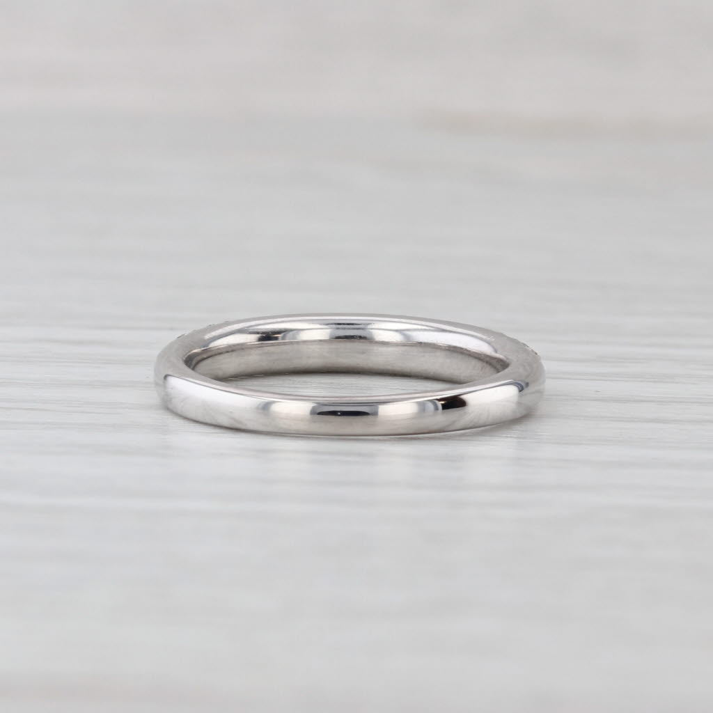 0.50ctw Pave Diamond Wedding Band 18k White Gold Size 6.5 Ring Stackable