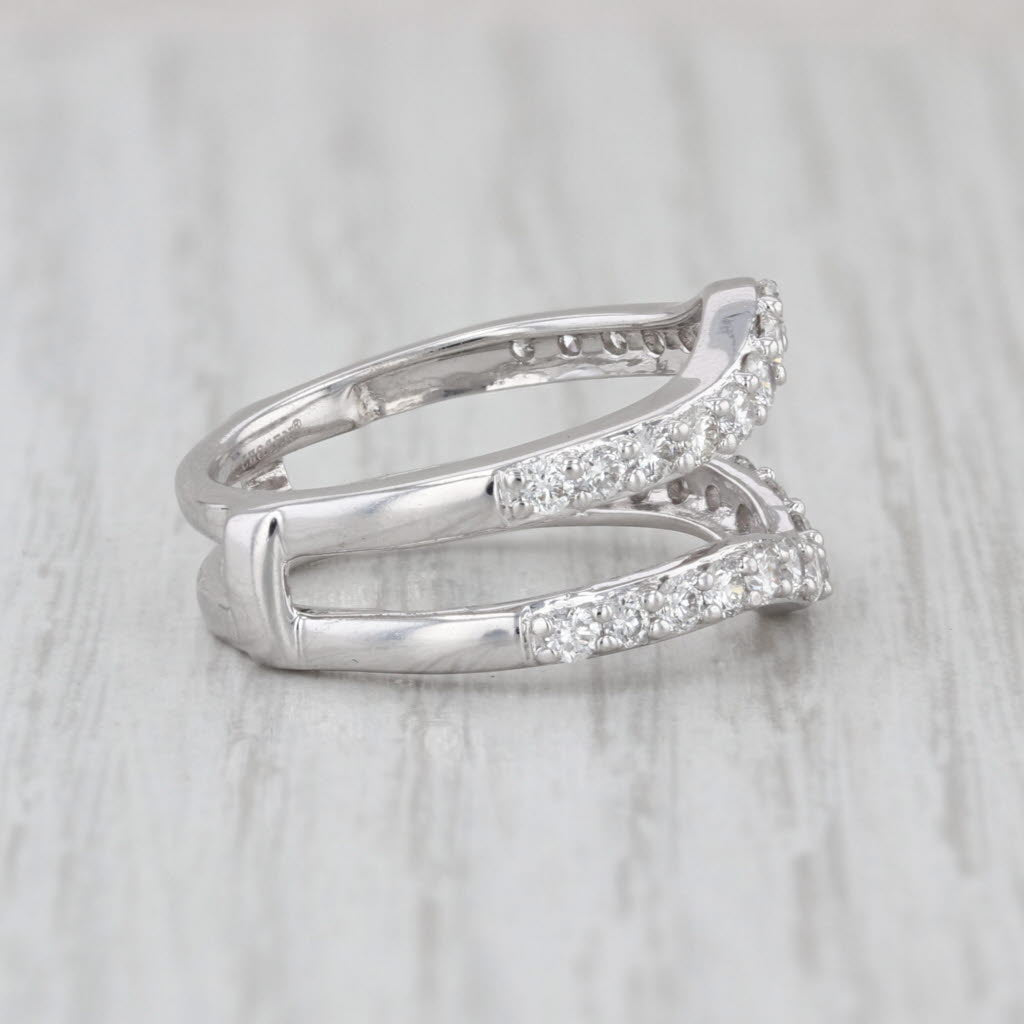 1.46ctw Diamond Ring Jacket 14k White Gold Bridal Wedding Band Enhancer Guard