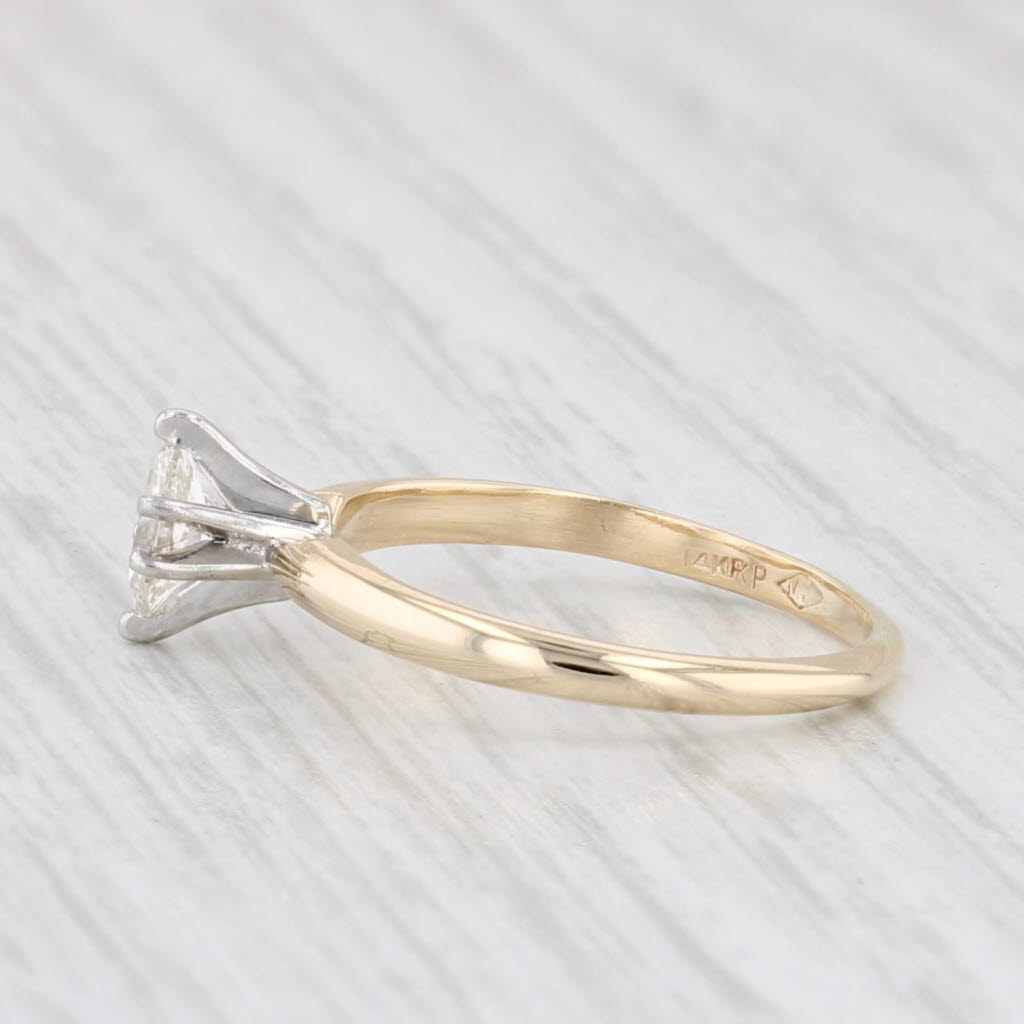 Light Gray 0.18ct Marquise Brilliant Solitaire Engagement Ring 14k Yellow Gold Size 5