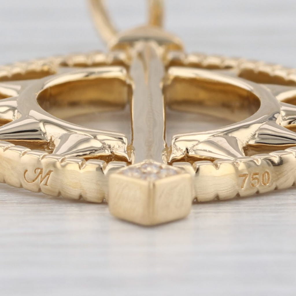 Monica Rich Kosann Diamond Time is Precious Sundial Pendant 18k Tellow Gold