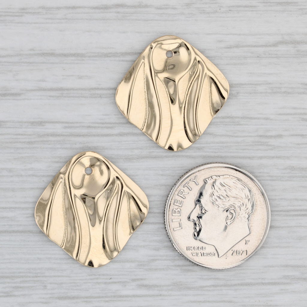 Light Gray Earring Enhancers for Stud Earrings 14k Yellow Gold Drops