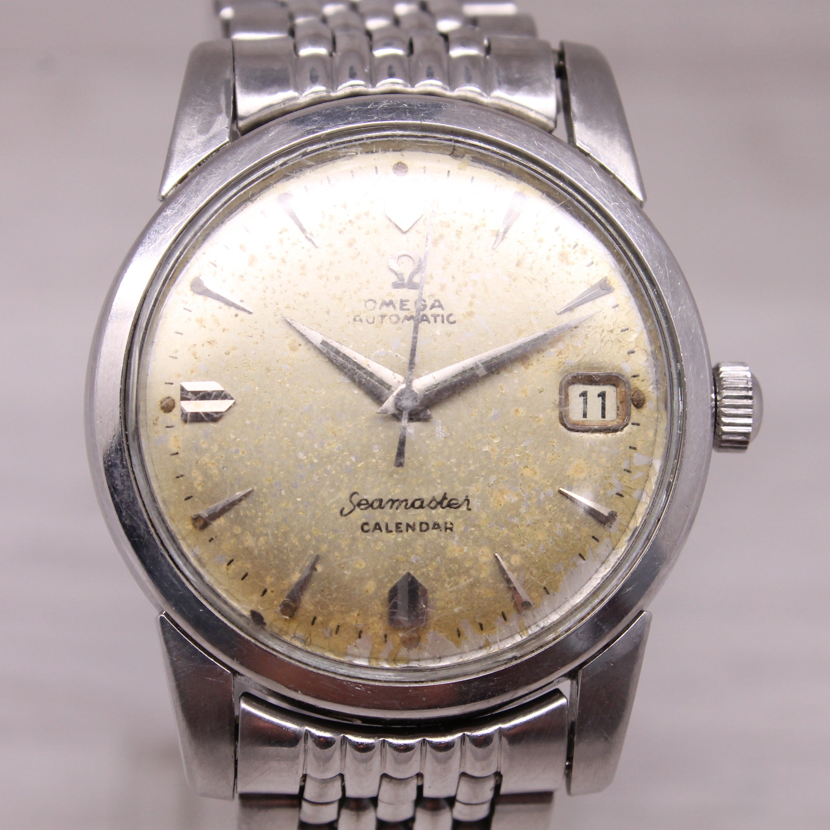 Vintage Omega Seamaster Calendar Mens 34mm Steel Automatic Watch 2846 c.503