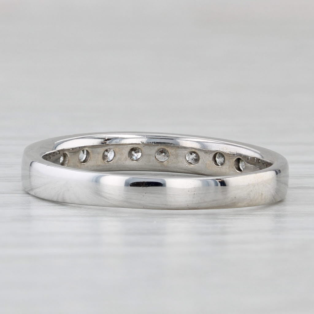 Light Gray 0.50ctw Diamond Wedding Band 14k White Gold Size 7.5 Stackable Anniversary Ring