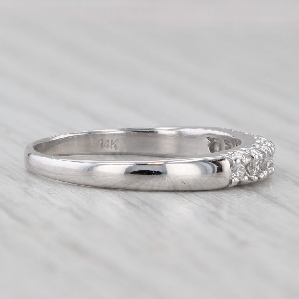 Gray 0.18ctw Diamond Wedding Band 14k White Gold Size 8.5 Stackable Anniversary